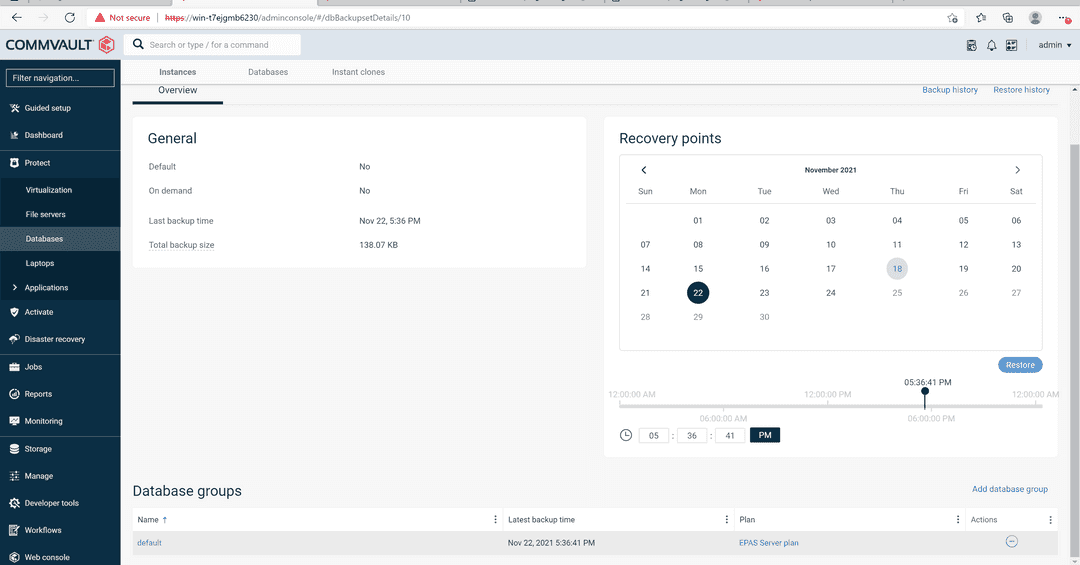 Select Database Group